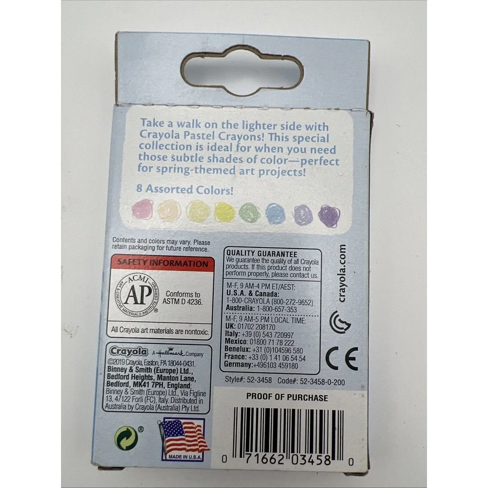 Crayola Pastel Crayons,‎ 8 Count, NEW IN BOX Easter Spring NEW